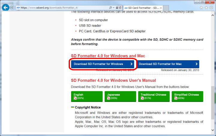 sdcard formatter fail sdcard formatter fail